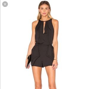 Halston Heritage black shorts romper